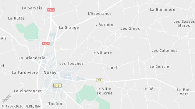 Carte de la zone d'intervention à Nozay