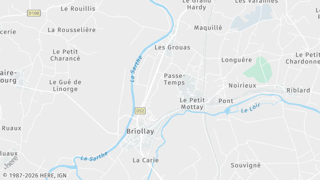 Carte de la zone d'intervention à Briollay
