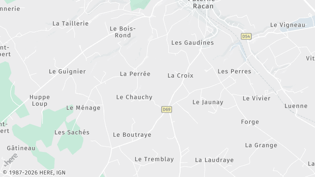 Carte de la zone d'intervention à Saint-Paterne-Racan