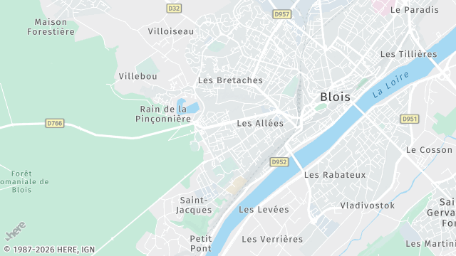 Carte de la zone d'intervention à Blois
