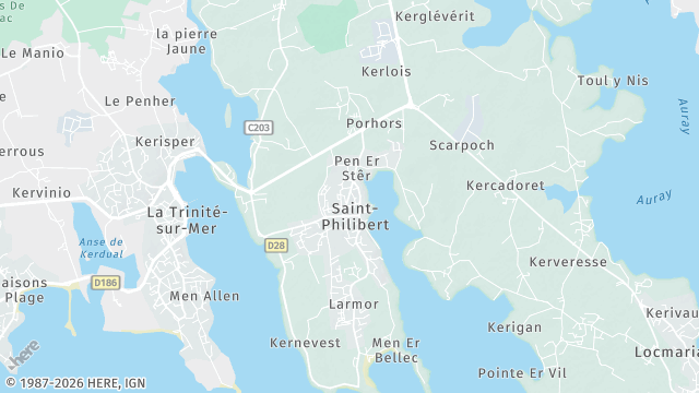 Carte de la zone d'intervention à Saint-Philibert