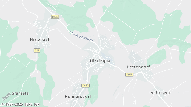 Carte de la zone d'intervention à Hirsingue