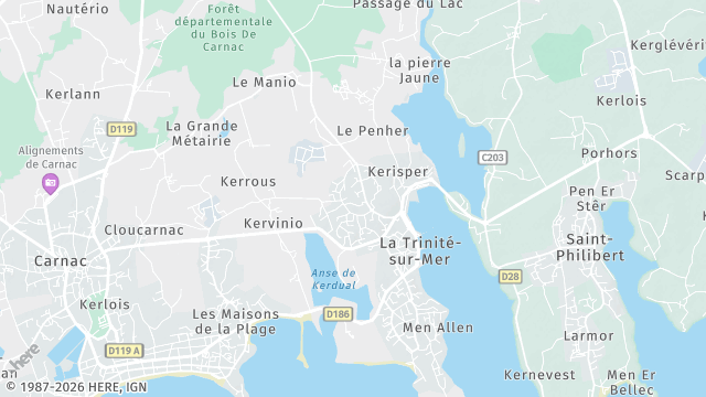 Carte de la zone d'intervention à La Trinité-sur-Mer