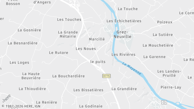 Carte de la zone d'intervention à Grez-Neuville