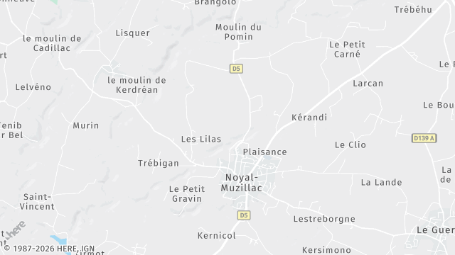 Carte de la zone d'intervention à Noyal-Muzillac