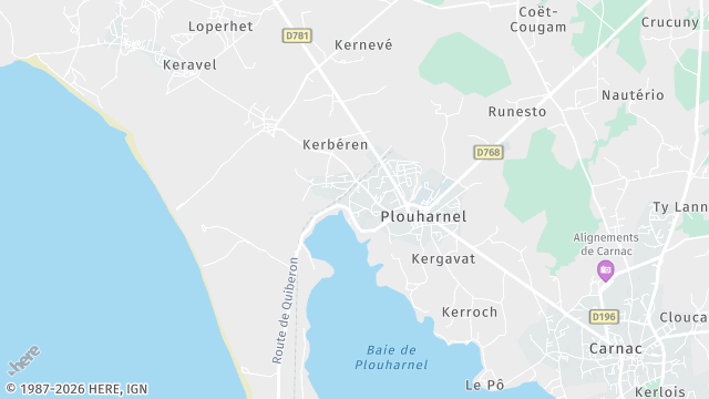 Carte de la zone d'intervention à Plouharnel