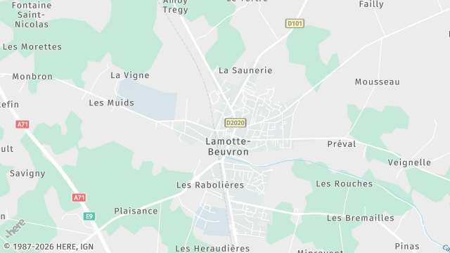 Carte de la zone d'intervention à Lamotte-Beuvron
