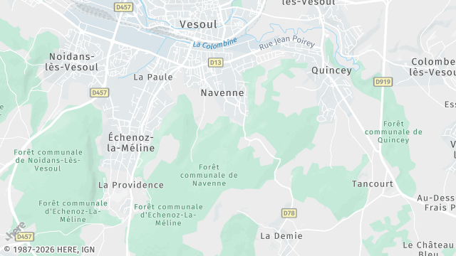 Carte de la zone d'intervention à Navenne