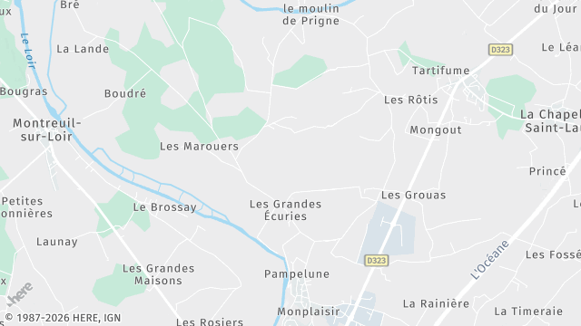 Carte de la zone d'intervention à Seiches-sur-le-Loir
