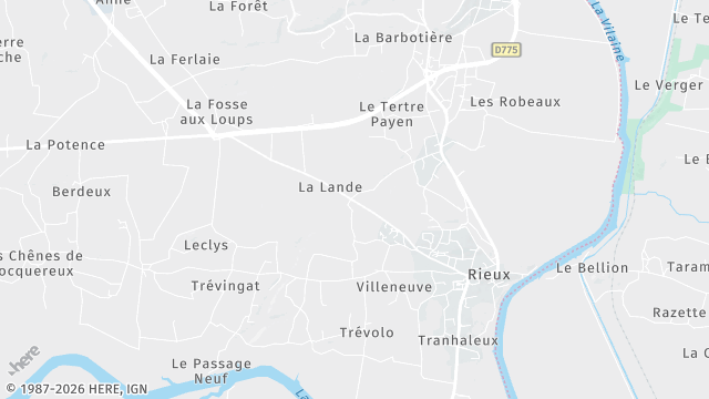 Carte de la zone d'intervention à Rieux