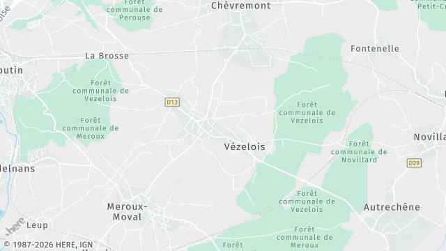 Carte de la zone d'intervention à Vézelois