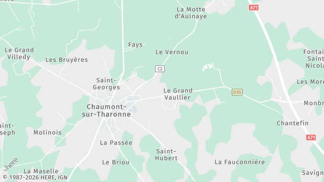Carte de la zone d'intervention à Chaumont-sur-Tharonne
