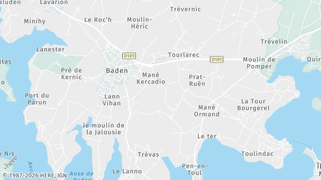 Carte de la zone d'intervention à Baden