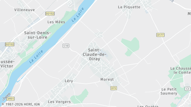 Carte de la zone d'intervention à Saint-Claude-de-Diray