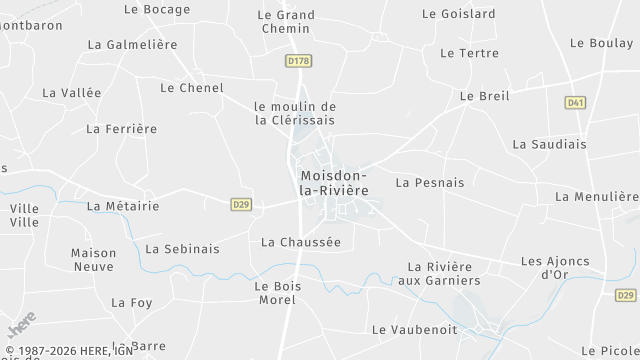 Carte de la zone d'intervention à Moisdon-la-Rivière