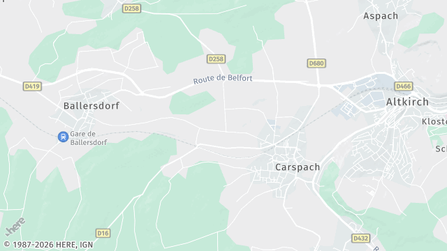 Carte de la zone d'intervention à Carspach