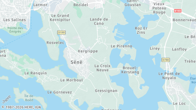 Carte de la zone d'intervention à Séné