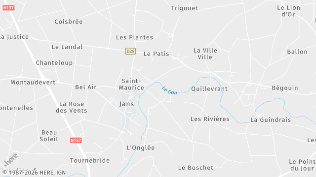 Carte de la zone d'intervention à Jans