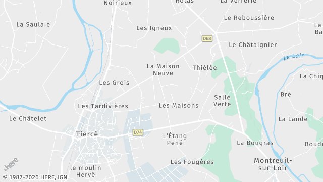 Carte de la zone d'intervention à Tiercé