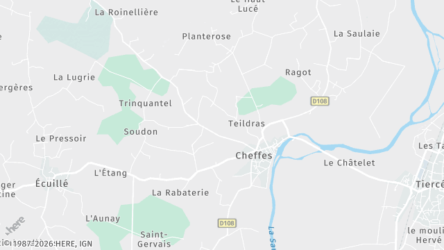 Carte de la zone d'intervention à Cheffes