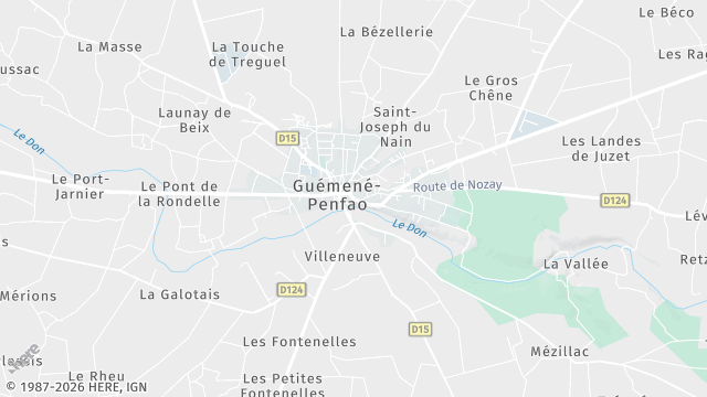Carte de la zone d'intervention à Guémené-Penfao