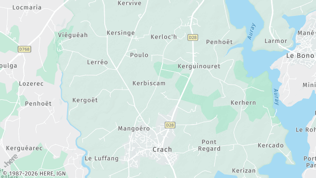 Carte de la zone d'intervention à Crach