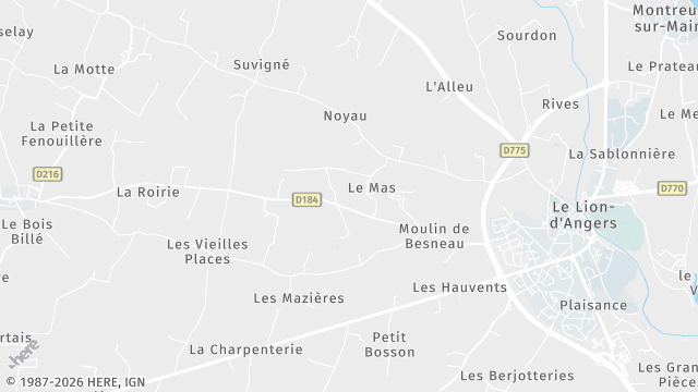 Carte de la zone d'intervention à Le Lion-d'Angers