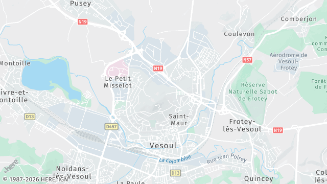 Carte de la zone d'intervention à Vesoul