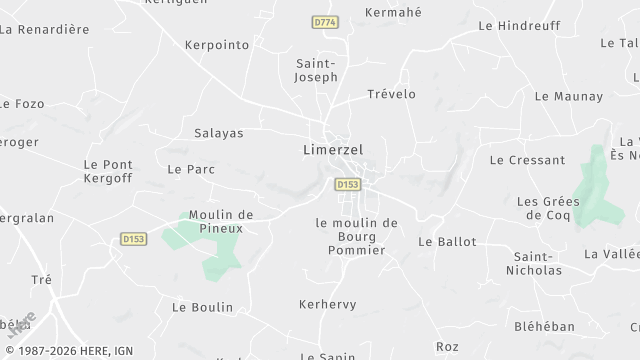 Carte de la zone d'intervention à Limerzel