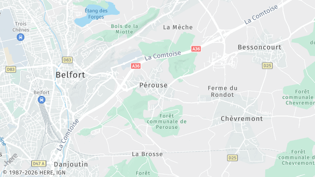 Carte de la zone d'intervention à Pérouse
