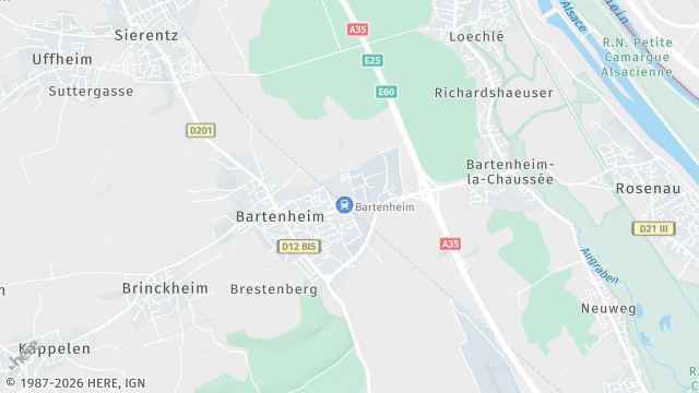 Carte de la zone d'intervention à Bartenheim