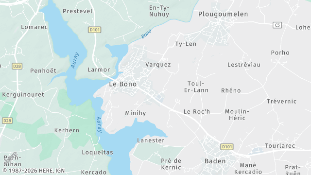 Carte de la zone d'intervention à Le Bono