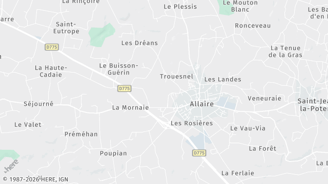 Carte de la zone d'intervention à Allaire