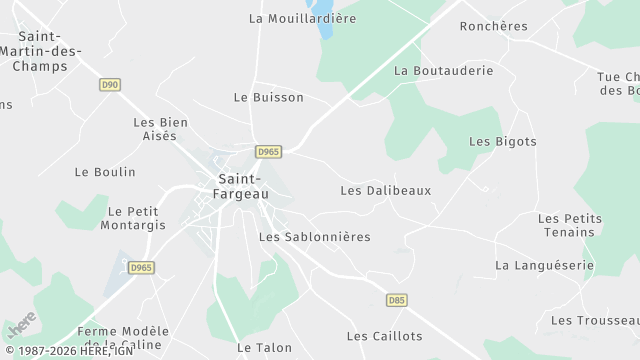 Carte de la zone d'intervention à Saint-Fargeau