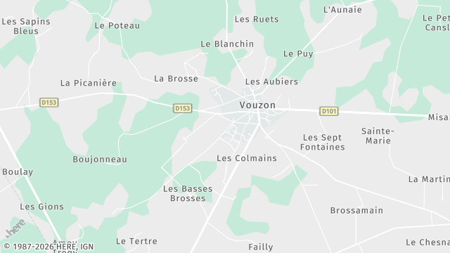 Carte de la zone d'intervention à Vouzon