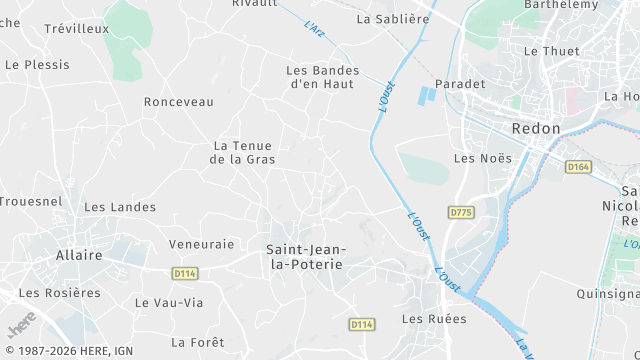 Carte de la zone d'intervention à Saint-Jean-la-Poterie