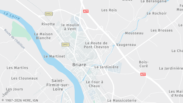 Carte de la zone d'intervention à Briare
