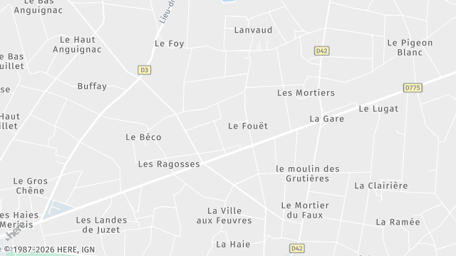 Carte de la zone d'intervention à Conquereuil