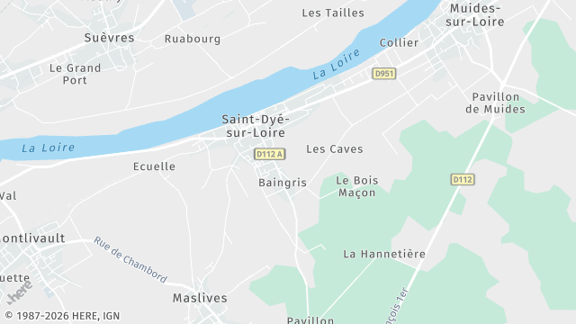 Carte de la zone d'intervention à Saint-Dyé-sur-Loire