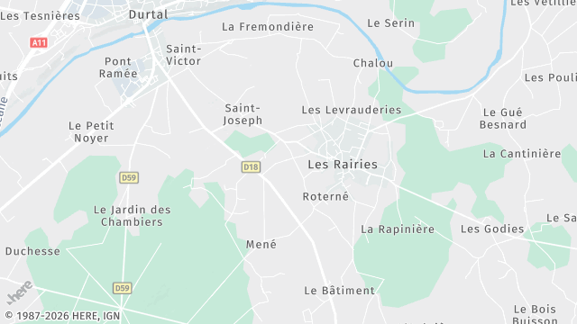 Carte de la zone d'intervention à Les Rairies