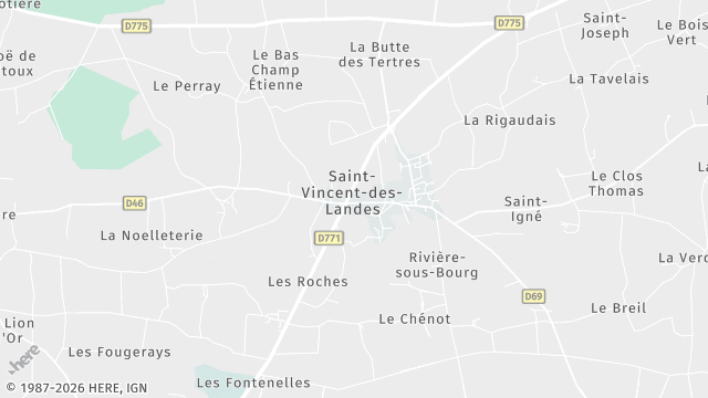 Carte de la zone d'intervention à Saint-Vincent-des-Landes