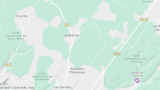 Carte de la zone d'intervention à Montbard