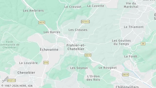 Carte de la zone d'intervention à Frahier-et-Chatebier