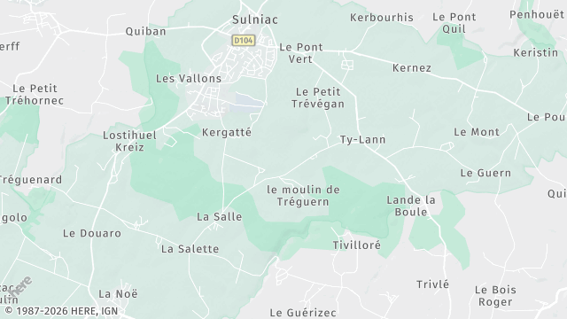 Carte de la zone d'intervention à Sulniac