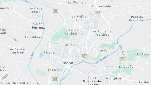 Carte de la zone d'intervention à Redon