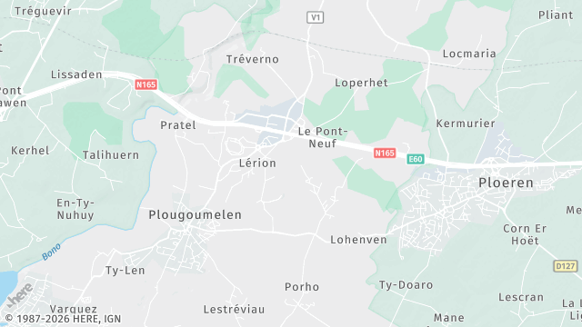 Carte de la zone d'intervention à Plougoumelen