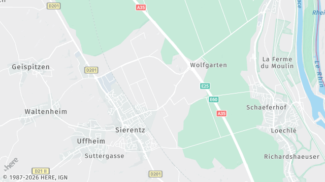 Carte de la zone d'intervention à Sierentz