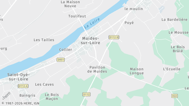 Carte de la zone d'intervention à Muides-sur-Loire