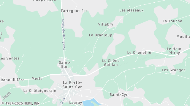Carte de la zone d'intervention à La Ferté-Saint-Cyr