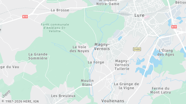 Carte de la zone d'intervention à Magny-Vernois